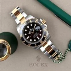 Rolex Submariner Silver Gold Black Metal Watch