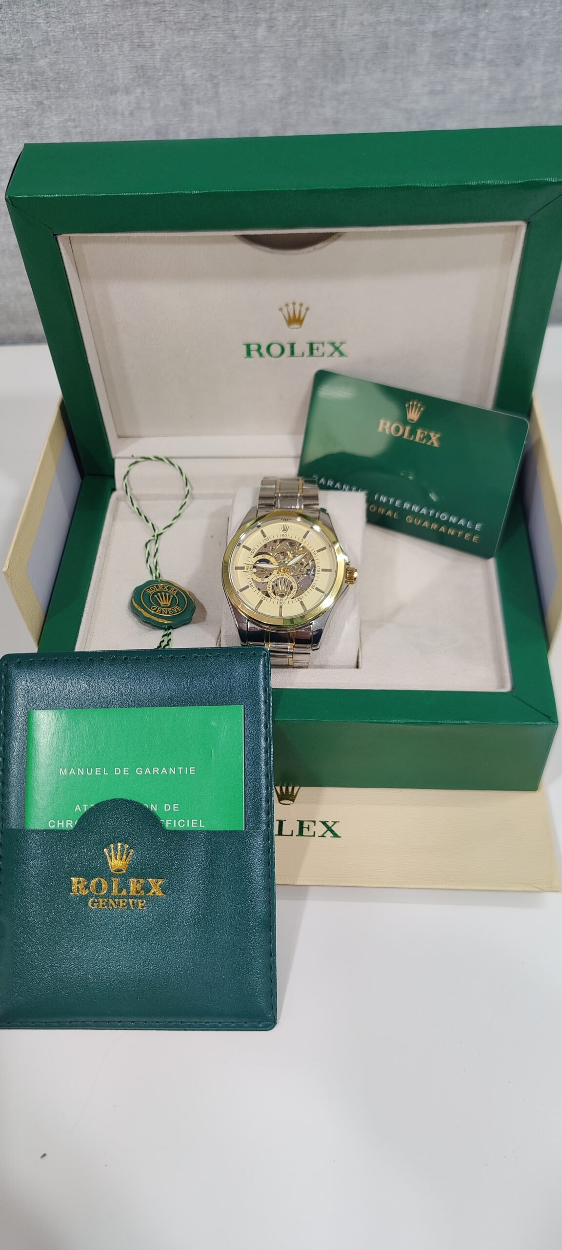 Rolex automatic golden dial watch