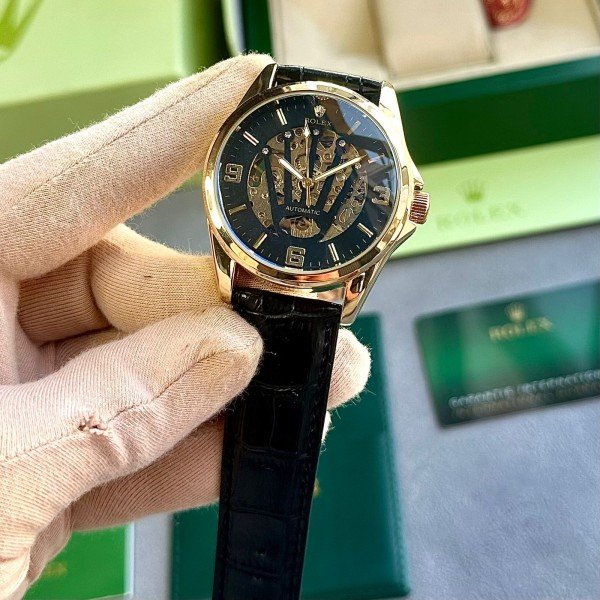Rolex automatic watch With leather belt
